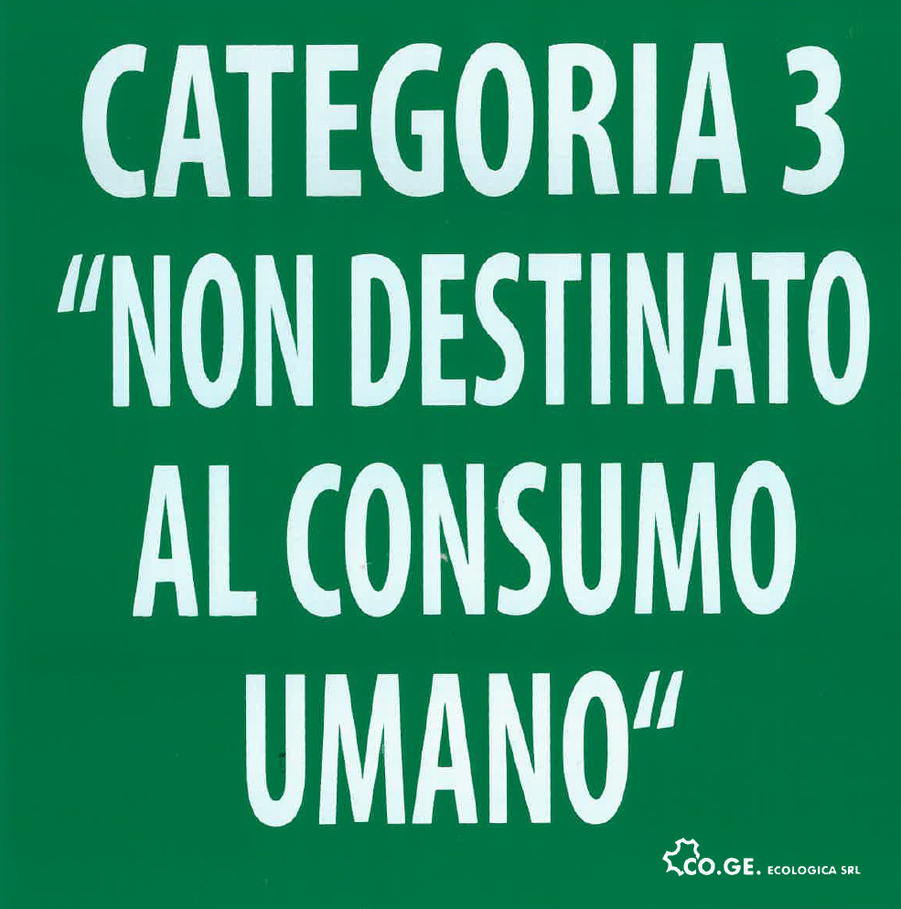 Locandina Categoria 3: non destinato al consumo umano